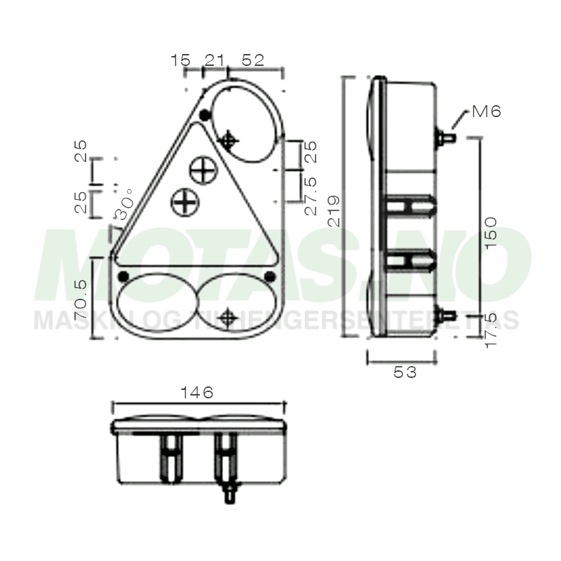 Earpoint III 12V Venstre m/ryggelys