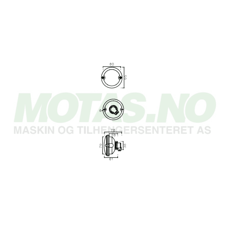 Roundpoint 12V ryggelys 2-pol