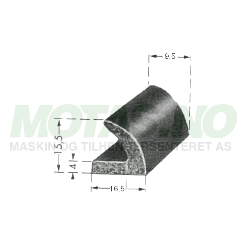 Vannrenne gummi 800mm