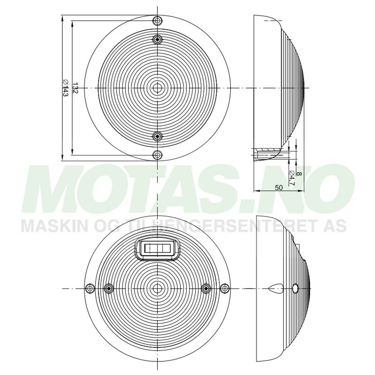 Interiørlampe Fristom LED 12-36V m/bryter